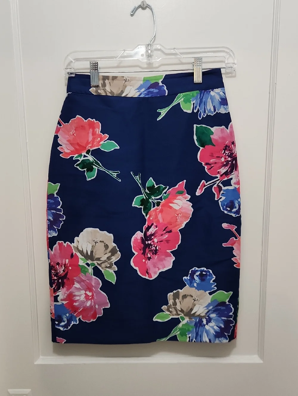 kate spade Navy Floral Pencil Skirt with Pink & Blue Blooms